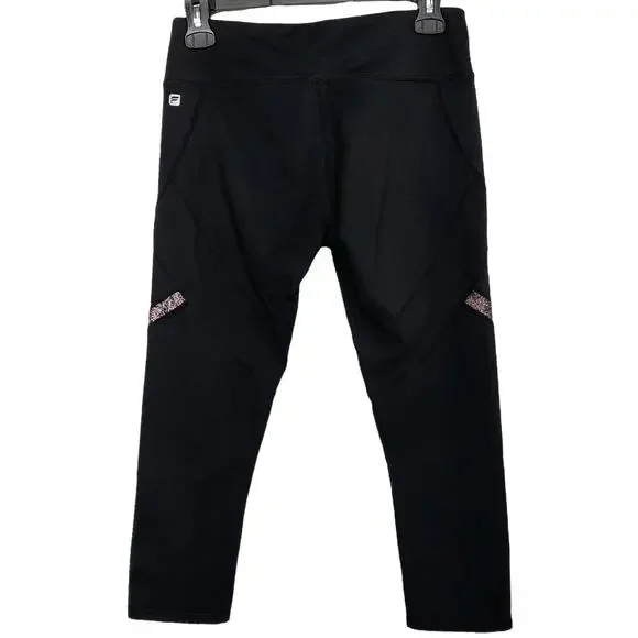 Fabletics Alessia Capri Compression Leggings in Black and Rose Gold Stripes, XS - Picture 5 of 5